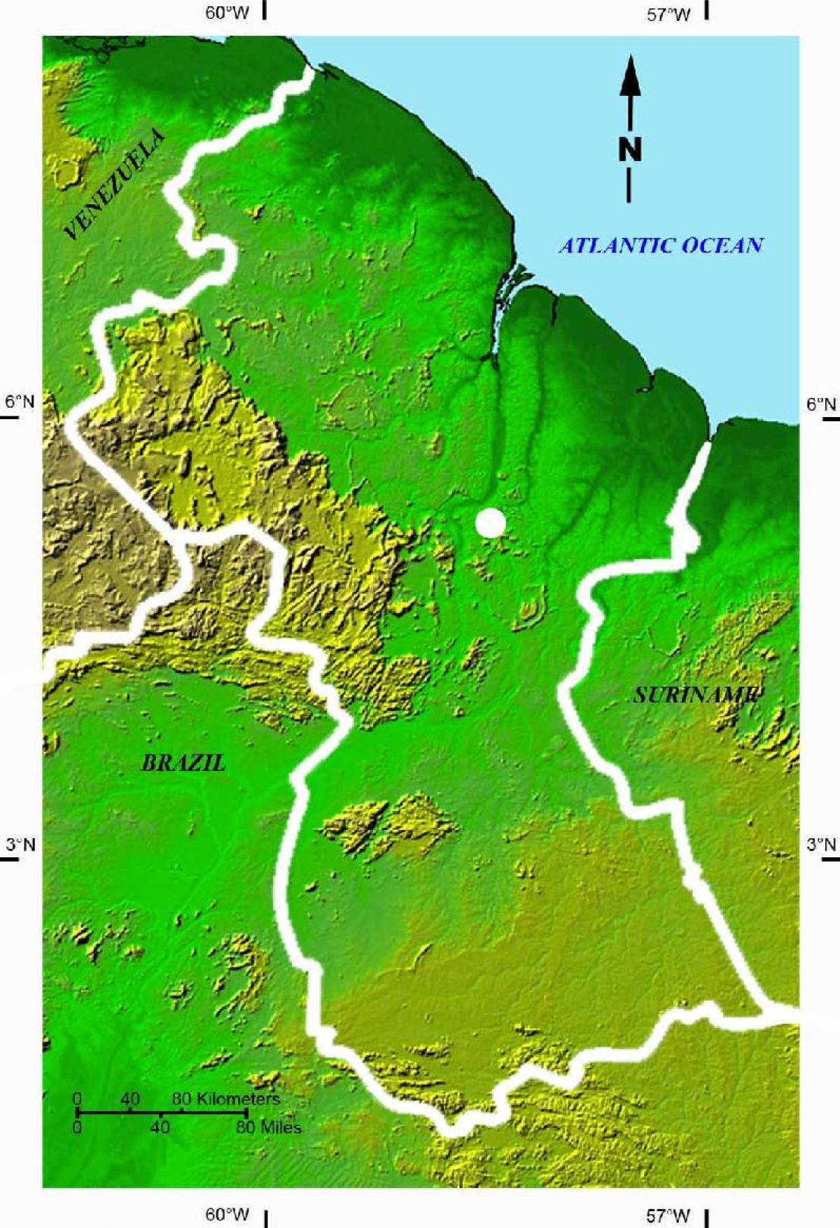 harta de harta prin satelit de Guyana