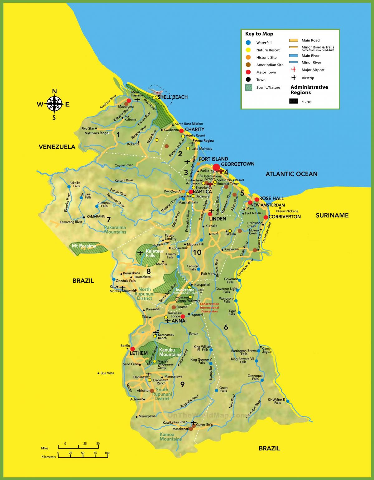 harta de imagine de Guyana