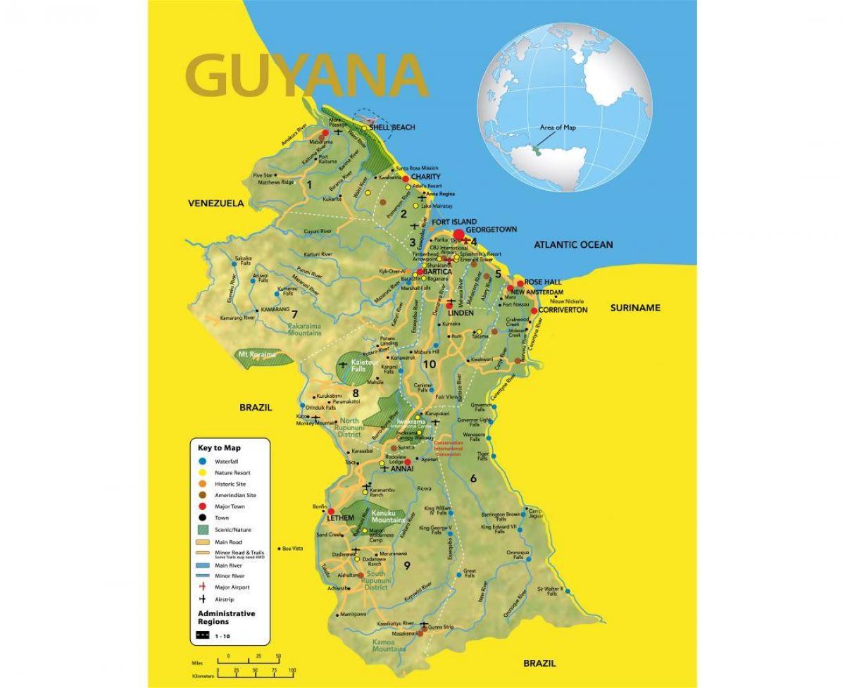 harta Guyana localizare pe harta