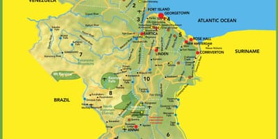 Harta de imagine de Guyana